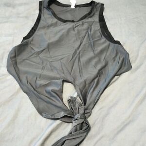 Fabletics mesh front tie open back crop top